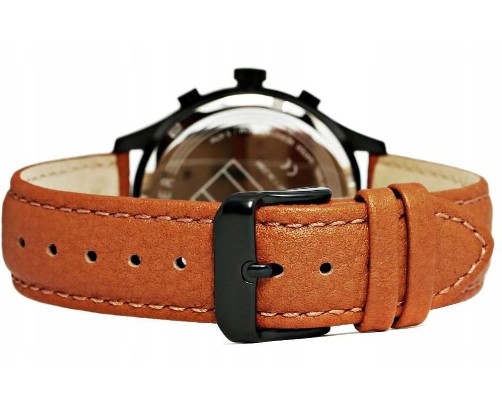 Tommy Hilfiger 1791470 Herrenuhr Braunes Armband Schwarzes Zifferblatt 44 mm + Box
