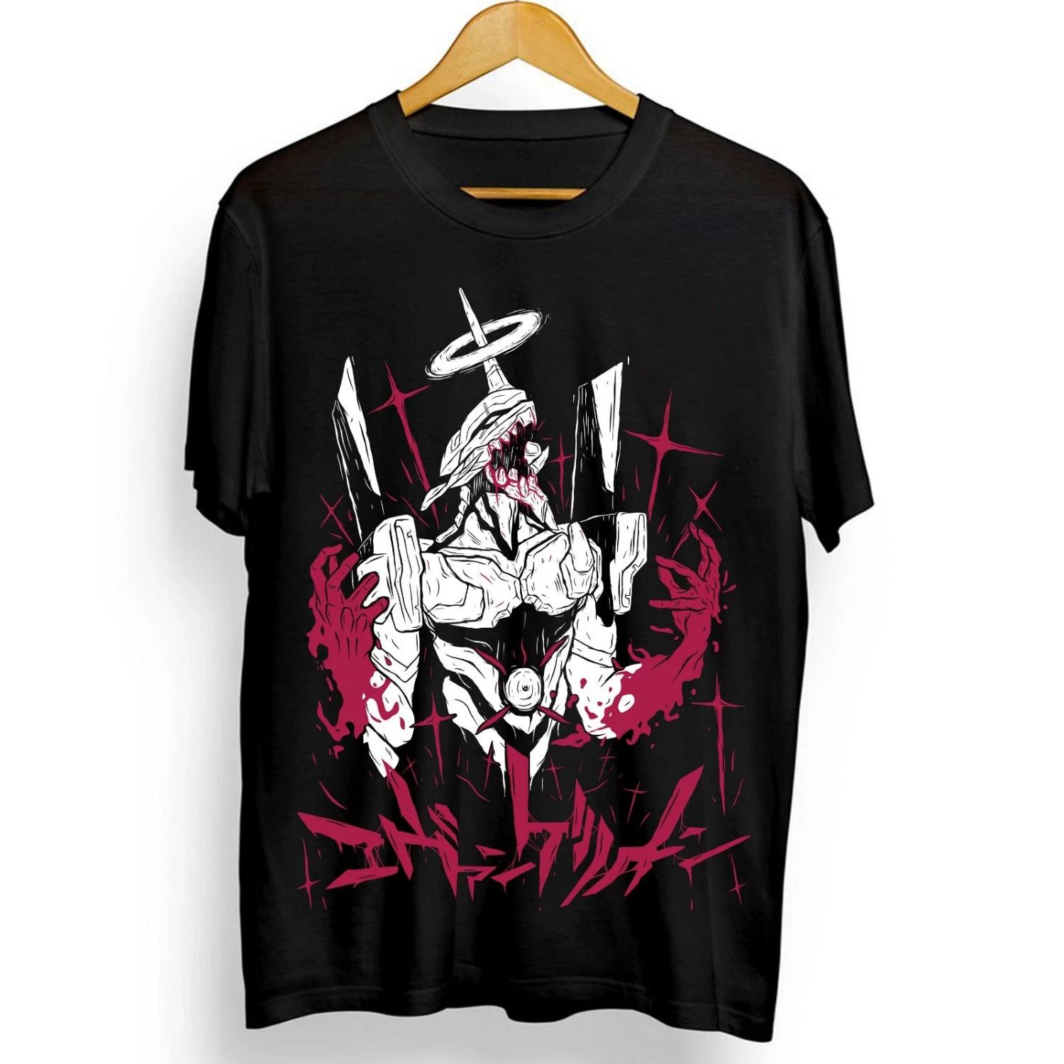 

2026 New Century Evangelion Ayanami Printed Black Fit Bestseller Super Skin Friendly Summer Soft Oversized Parent-child T-shirt S чёрный