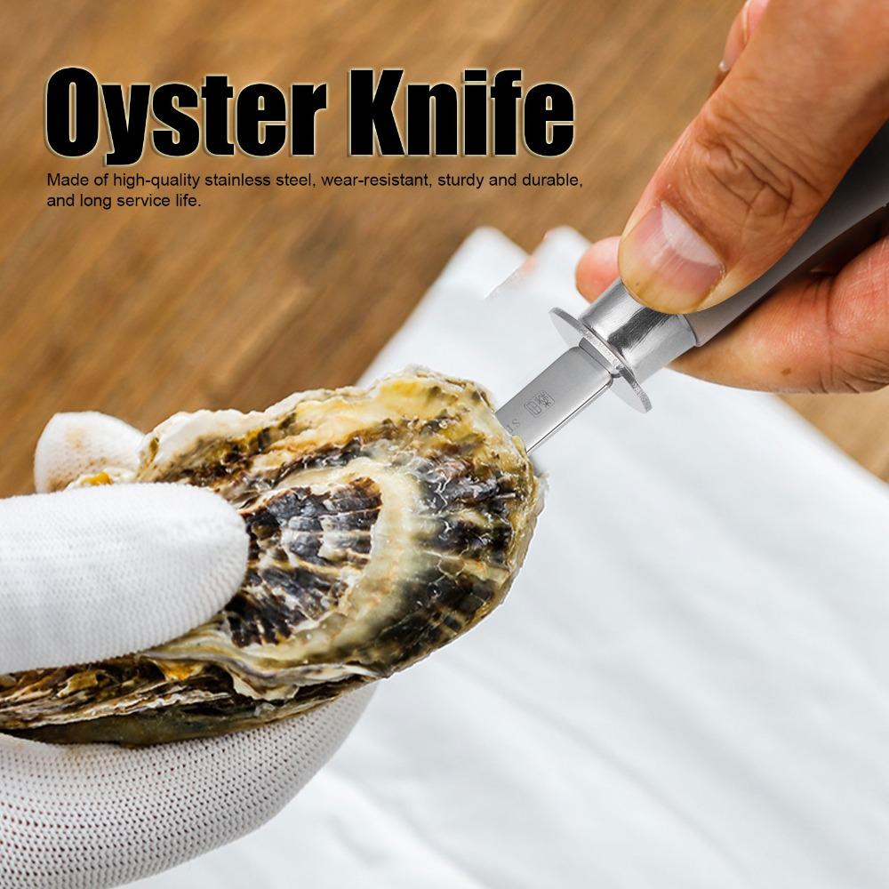Stainless Steel Oyster Knifes Wear‑Resistance Long Handle Oyster Shucker Multifunctional Workmanship Seafood Opener