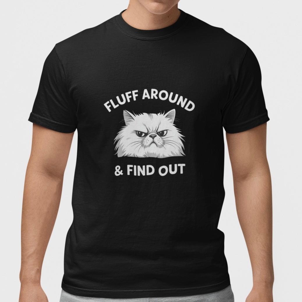 Fluff Around Find Out Cat T Shirt Funny Grumpy Cat Meme Graphic Tee Unisex S разноцветный