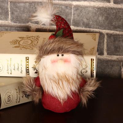 Christmas Plush Doll Window Display Decor Hanging Ornaments 23x13cm for Home Shop Holiday Decorations