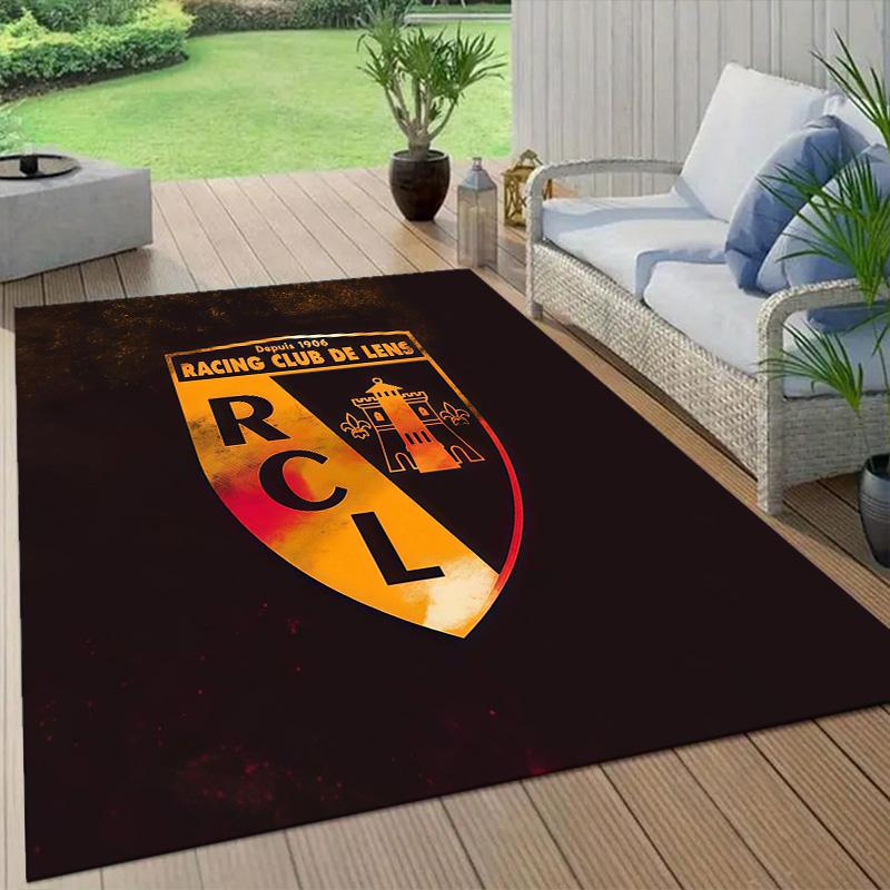 Racing Club De Lens Flannel Pattern Square Carpet,Area Rug,Carpet Rug for Living Room Bedroom Sofa Playroom Decor,Non-slip Floor Mat