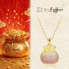 24K Gold-Plated Chinese Style Necklace, Strong Color Retention, Full Diamond Lucky Bag, High-End Niche Design, Clavicle Chain for Women.