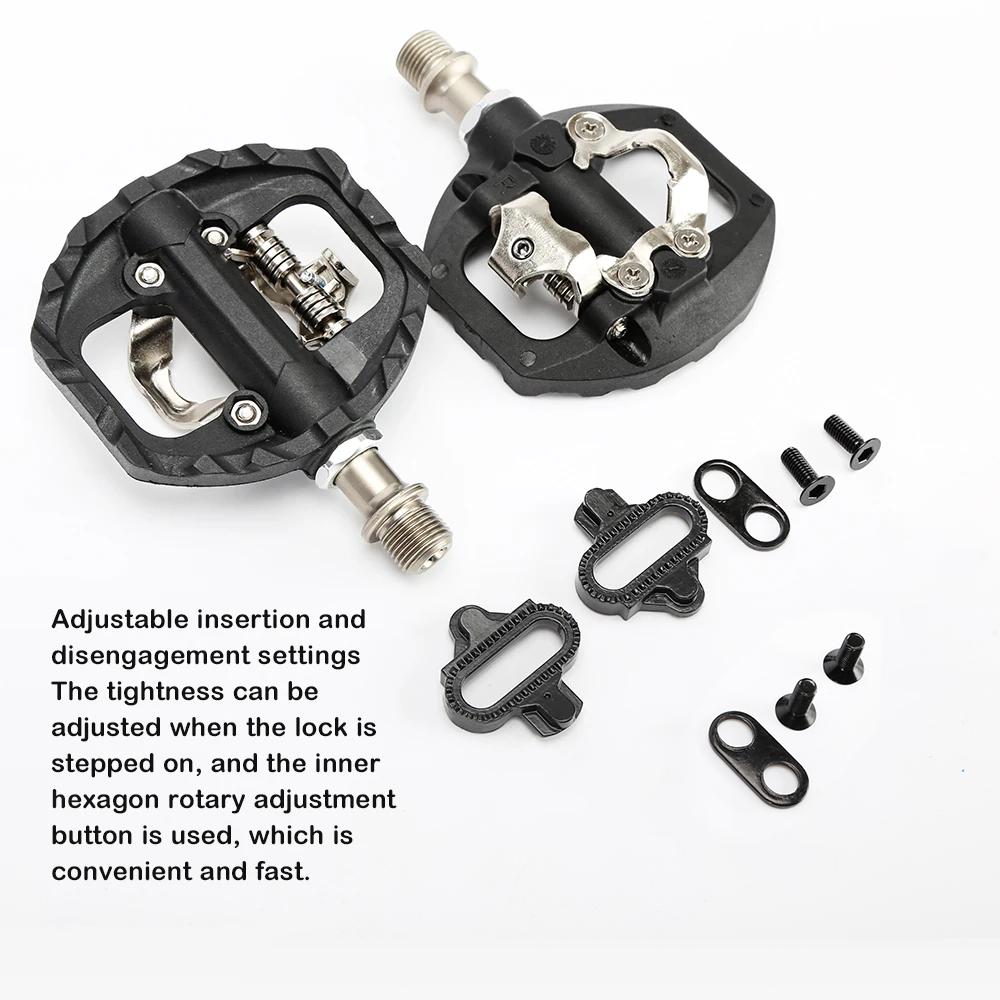 TANKE Mountain Bike Pedals 3 Sealed Bearing SPD Dual Clipless Flat & Lock Pedal Aluminum Cycling Pedals nylon cycling accessorie