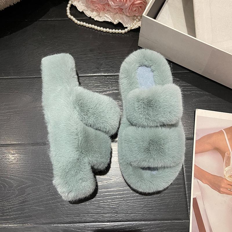 

Обувь Mao Mao 2025 года, новая верхняя одежда для женщин на осень и зиму, модные универсальные нескользящие тапочки с толстой подошвой красного цвета Mao Mao 41-42 синий