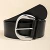 Rivet Leather Waistband Metal Buckle Western Cowboy Belt Adjustable Women Wide Belt  Girl