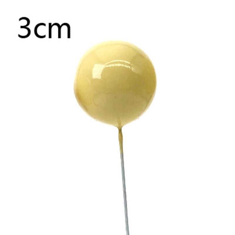 Gold & Silver Ball Cake Decoration Set, 3cm Beads for Dessert Table Decor