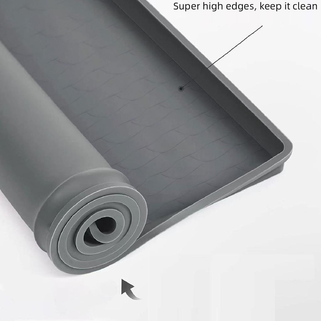 Washer and Dryer Top Mat 23.6 X 23.6in Silicone Top Cover Pad for Laudry Machine Dryer Gray