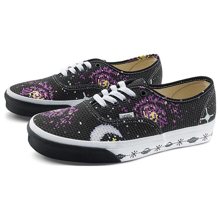 Vans CLOTTEE X Autentické Retro Galaxy Křížkový Steh Protiskluzové Odolné Nízké Skate Boty Unisex Skate Boty Černá Fialová Bílá VN000EE3BPB1