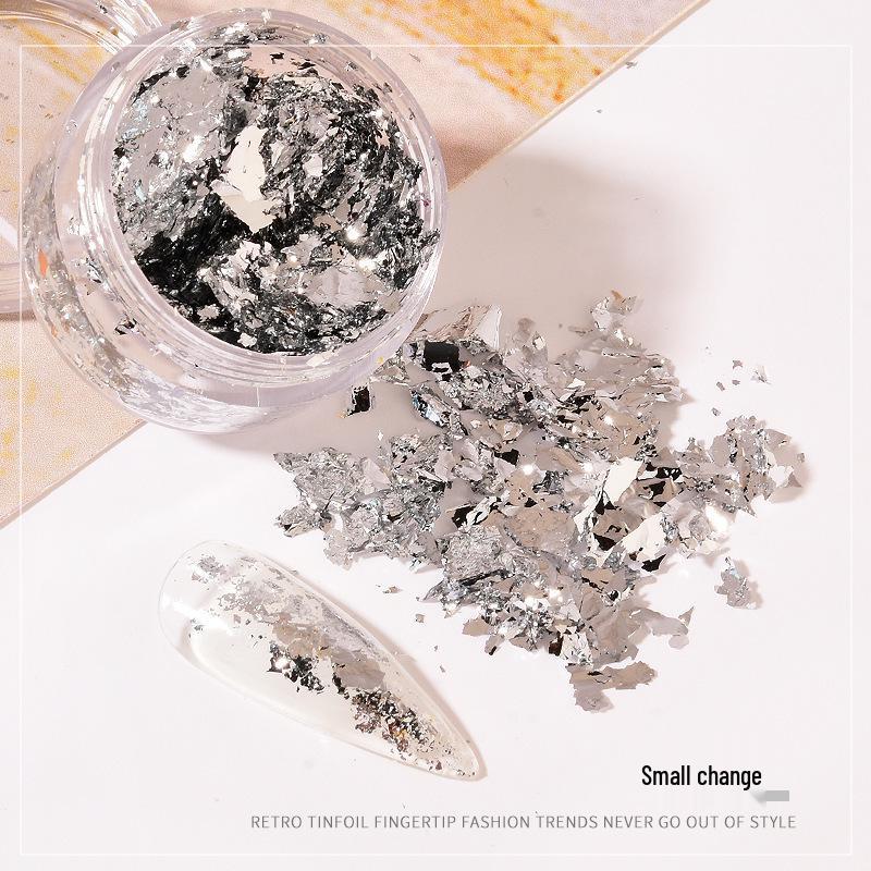 Ultra-Thin Gold & Silver Leaf Nail Art Decoration Flakes & Stickers