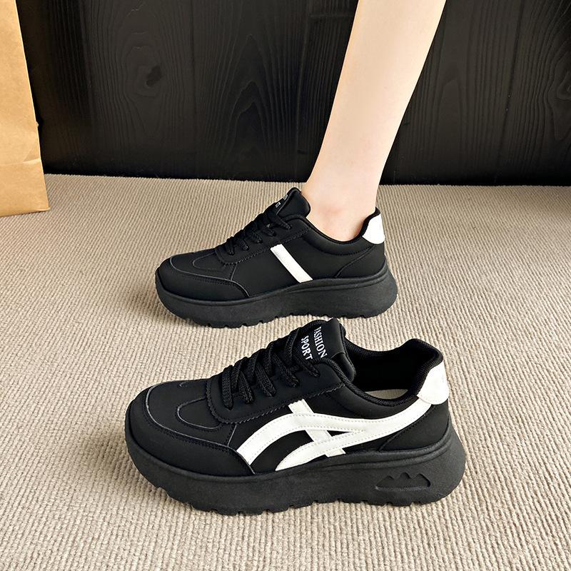 

Breathable Korean version of thick-soled summer women s shoes, small white shoes, heightening sports shoes for women, versatile new casual dad shoes f 40 чёрный