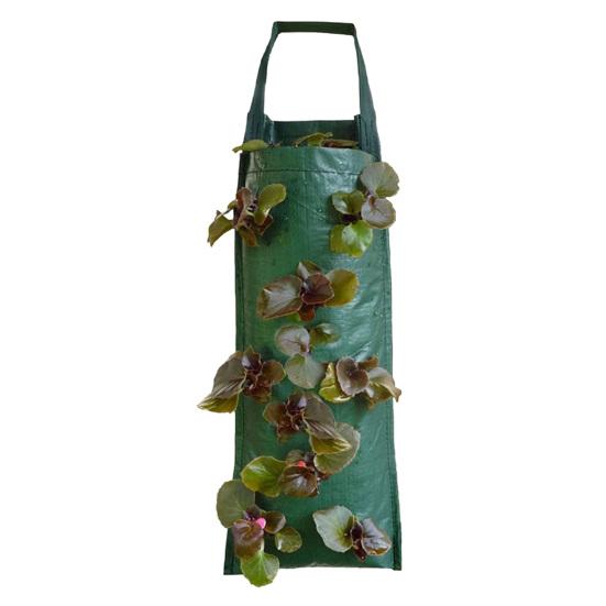 Hanging Strawberry Grow Bag Upside Down Strawberry Planter Reusable Breathable Plant Grow Bag with 4 6 8 10 Planting Holes for Vegetables And