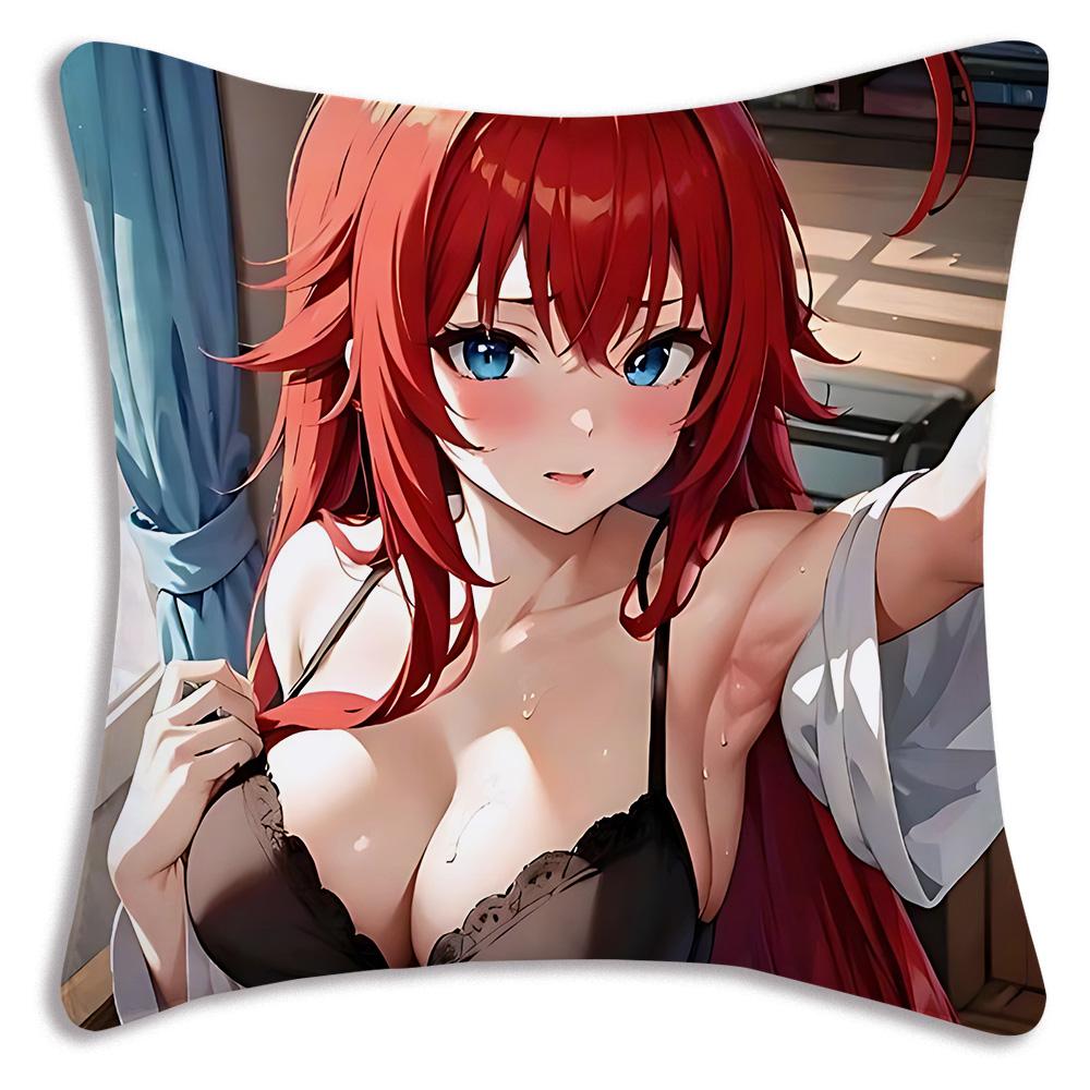 R-Rias G-Gremory Pillow Covers Cartoon Sofa Decorative Home Double-Sided Printing Short Plush Cute Cushion Cover