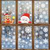 White Snowflake Santa Claus Holiday Decorations, Electrostatic Glass Door, Reindeer Stickers