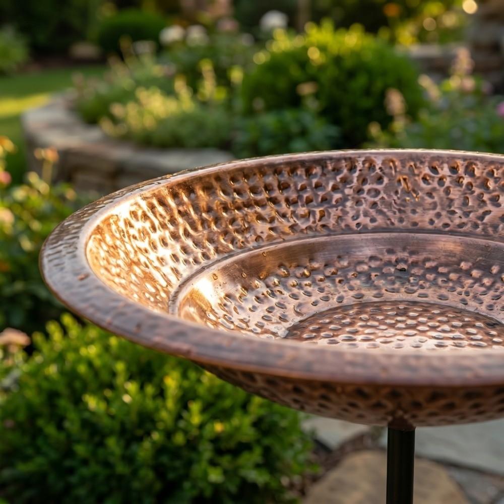 Iron Bird Bath Bowl Easy To Clean Weather Resistant Patio Yard Lawn Decor Spacious Easy Installation Bird Feeding Bowl