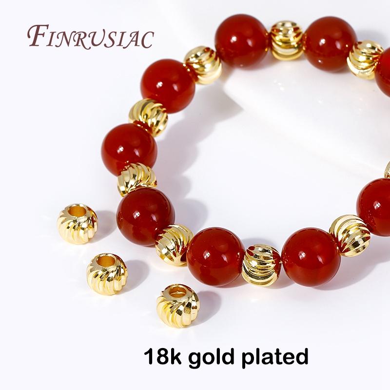 2,5 mm-6 mm, Mellanläggspärlor för smyckestillverkning, 18K Guldfärgade Mellanlägg för Pärlor, Metallseparatorpärlor, Lyxiga Smyckestillbehör