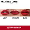 Maybelline New York Sensational Liquid Matte Lipstick 03 Flush It Red 7ml Lightweight Non-Sticky Non-Drying