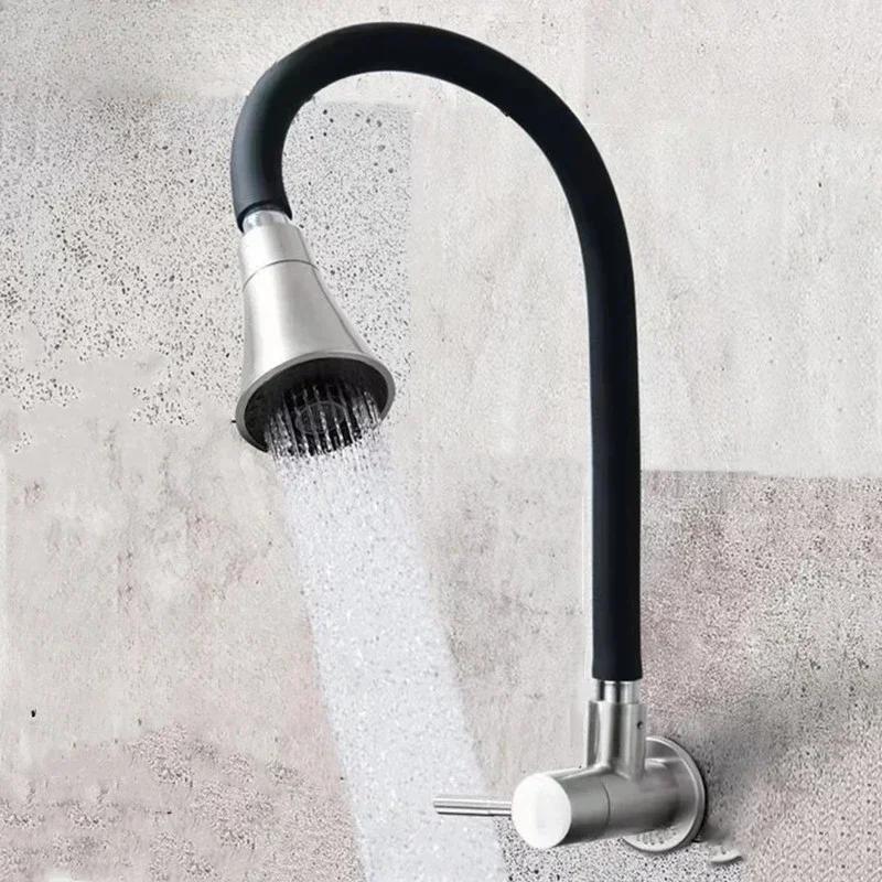 Kitchen Faucet Universal Rotation Bathroom Faucets Household Single Cold Water Washbasin Sink Faucet Spillproof Nozzle Faucet