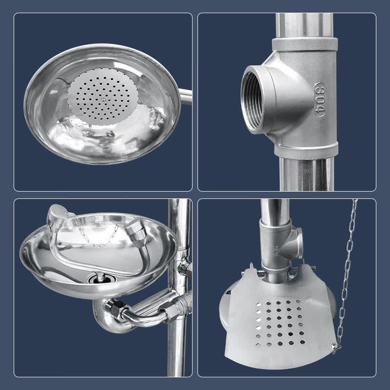 Stainless Steel Combined Emergency Shower & Eyewash Station
