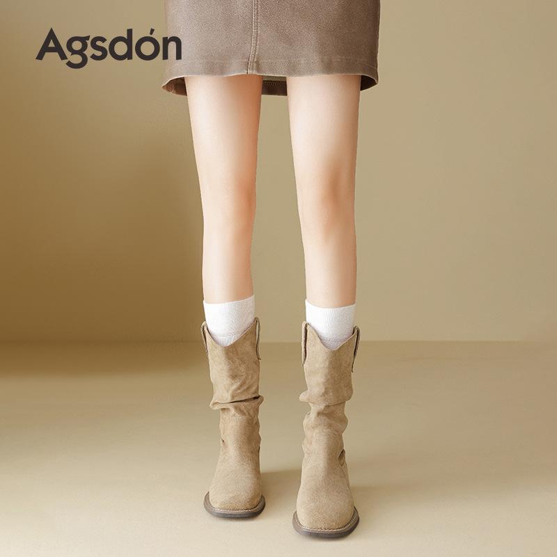 Pile Boots New Autumn and Winter Maillard Western Cowboy Short Boots Medium Tube British Martin Boots