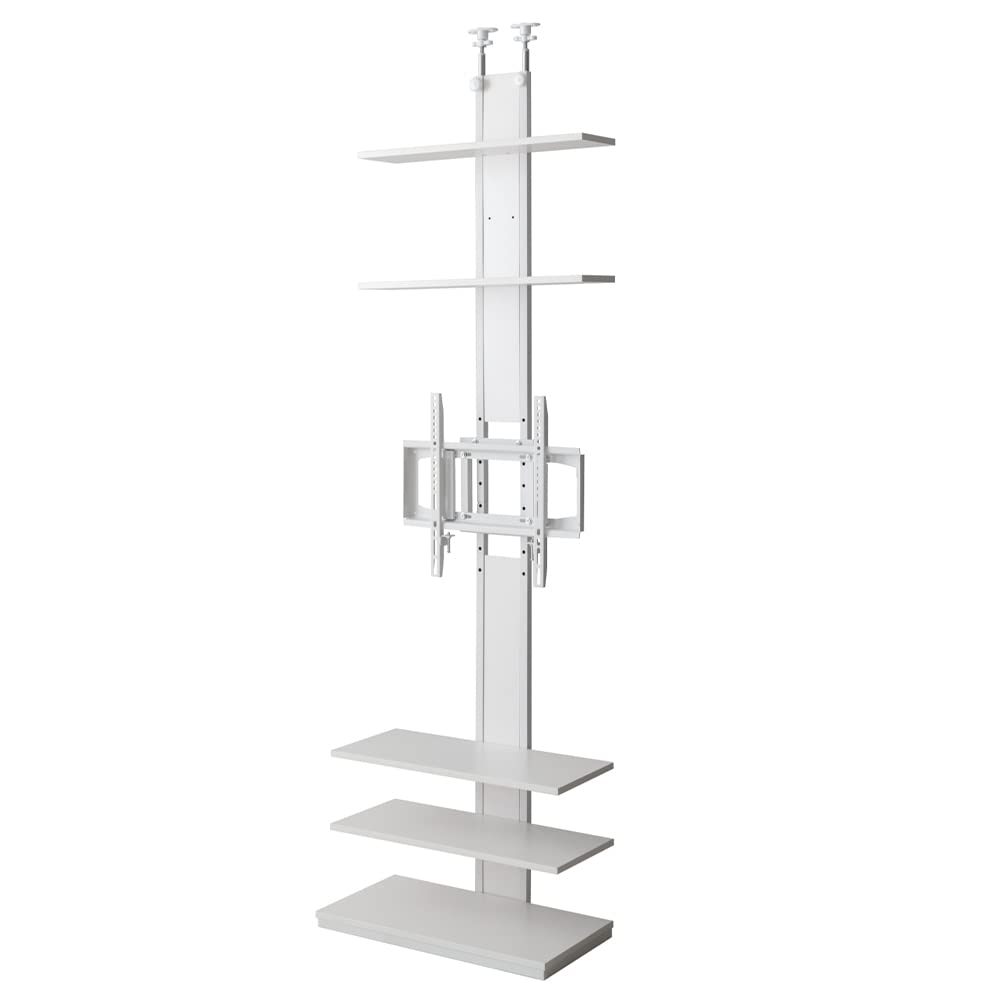 Air Rhizome TV Wall TV Compatible with No Drilling TV White X White Stand, Rack, 32-50 Inches, Required, Wall-mounted Stand, MOLLY,
