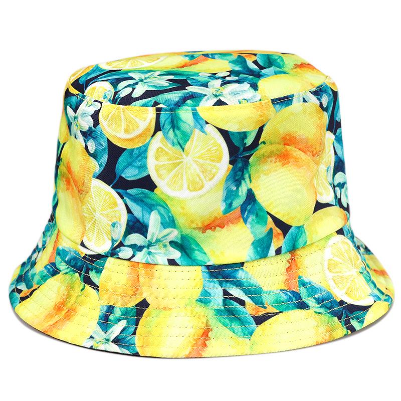 Double-Sided Tropical Fruit Bucket Hat – Trendy Sun Protection for Outdoor Wear