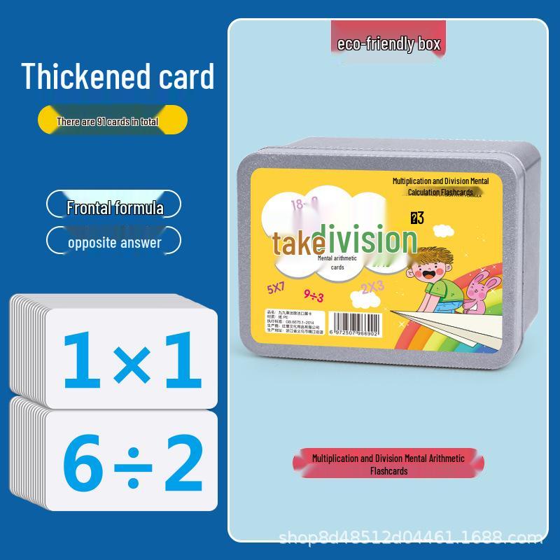 Elementary Math Flashcards: Mental Calculations for Add/Subtract within 20, 10 Times Table, 1st Grade