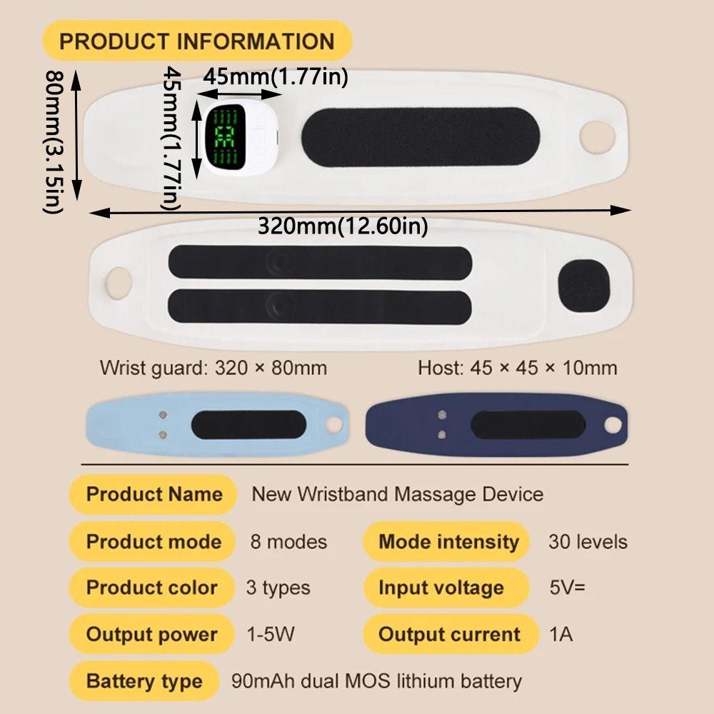 Cordless Hand Massager 8 Mode Electric Massage Tool Hand Massage Instrument  Wrist Sprain
