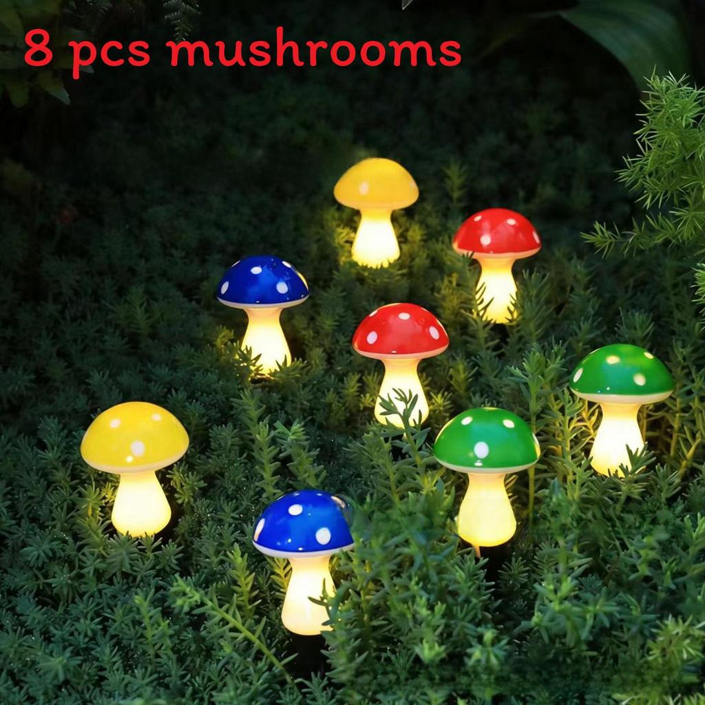 Solar Mushroom Garden Lights With 8 Modes For Outdoor Pathway Decor