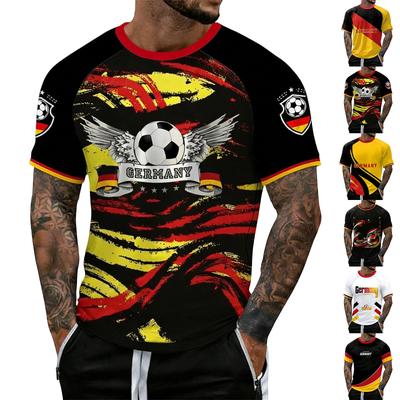 Men's Casual Crew Neck Lightweight Breathable Short Sleeve Top with Letter Print and Sports Graphic Design Comfortable Fit