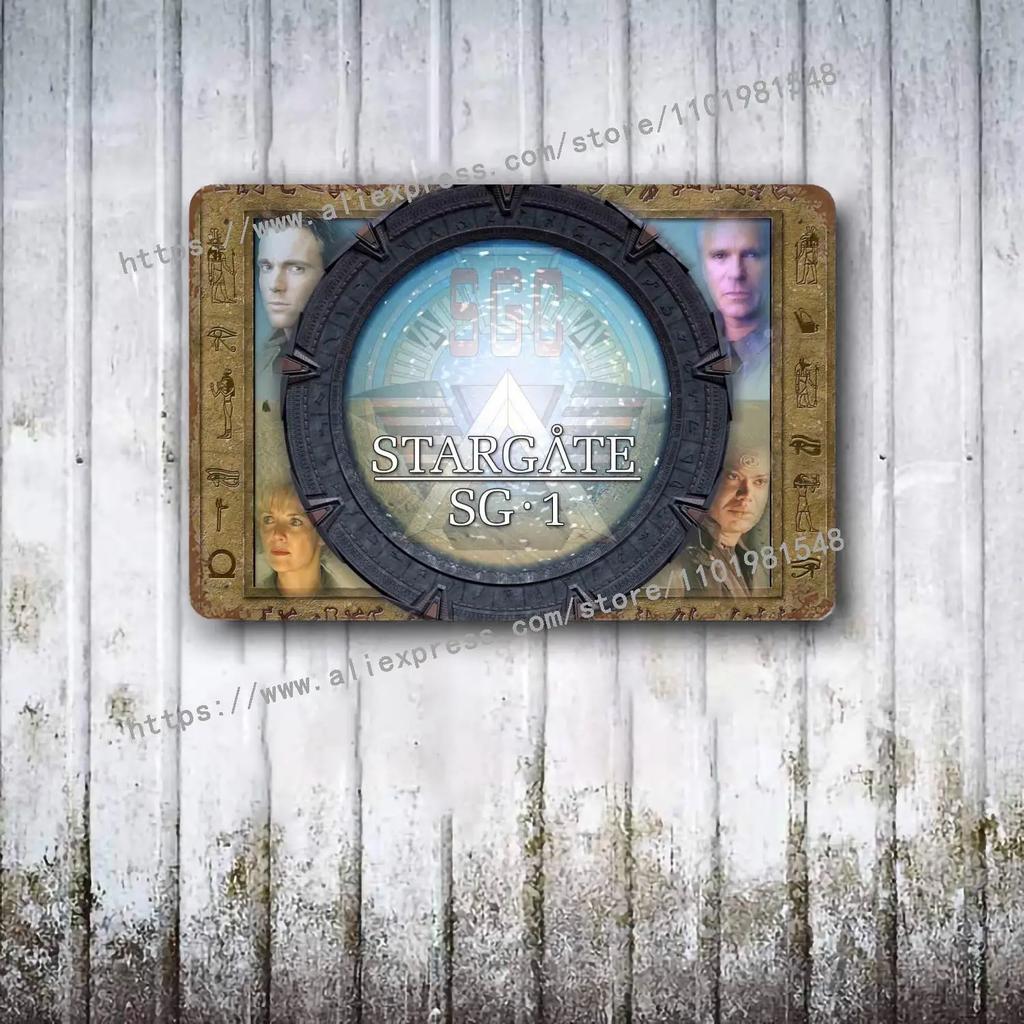 Stargate SG-1 TV Show Metal Decor Poster Vintage Tin Sign Metal Sign Decorative Plaque for Pub Bar Man Cave Club Wall Decoration