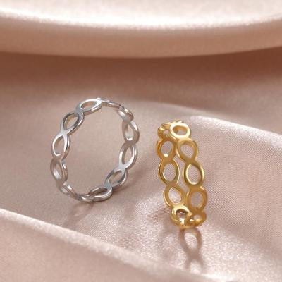 Stainless Steel Infinity Symbol Ring for Men and Women - Creative and Versatile Design