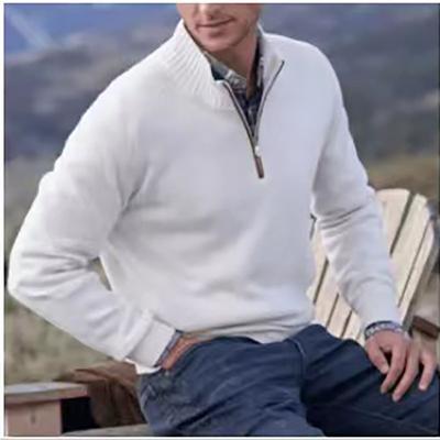 Men's Autumn and Winter Plus Size Solid Color Knitted Sweater Wool Men's Warm Long-sleeved Sweater