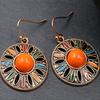 Vintage Bohemian Style Geometric Round Women's Dangle Earrings Vacation Female Ear Drops
