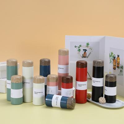 New Creative Wood Grain Cover Pocket Cup Girl Student Mini Accompanying Cup Simple Stainless Steel Thermos Cup