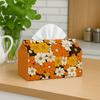 1pc, 2D Flat Printing, The Hippie Style of Bright Orange And Floral Colors from The 1970S Printed Tissue Box, Suitable for Bathrooms, Living Rooms, Be