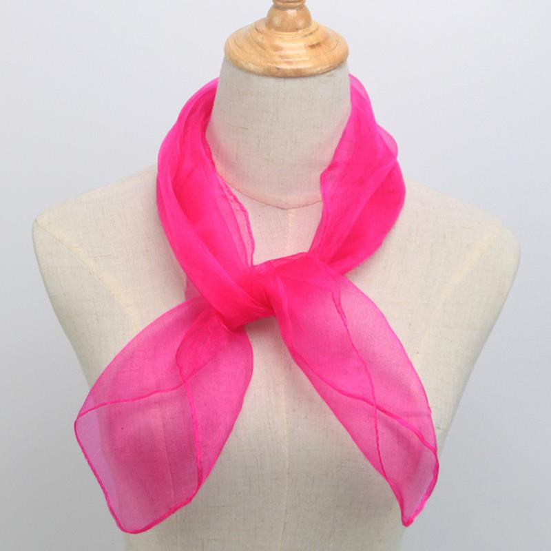 Free Shipping Silk Satin Hair Scarf Women Luxury Sunscreen Small Muffler Hijabs Head Neck Shawls Holiday Beach Vacation Scarves