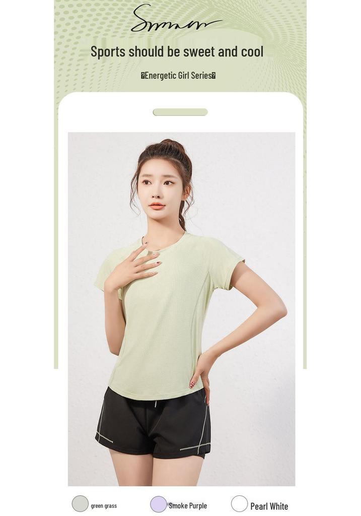 2025 Women's Quick-Dry Slimming Sports Top: Elastic Short Sleeve Yoga & Running Shirt