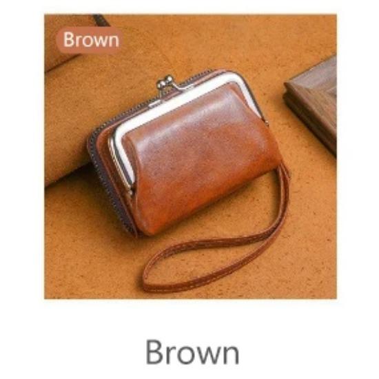 

Женский кошелек, модный и минималистичный, с ремешком на запястье, короткий, нулевой кошелек, ретро, универсальный, большой емкости, с карманом для нескольких карт, зажим для денег