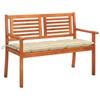 Day and Night - Day and Night 2-seater Garden Bench Solid Eucalyptus Wood and Cushion 120 Cm