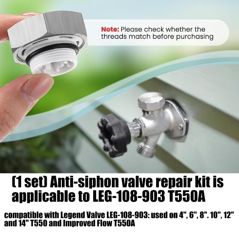 Heavy Duty Metal Anti Siphon Valves Repair Kits Outdoor Faucet Repair Kit for Plumbing Fixtures Simple Installation