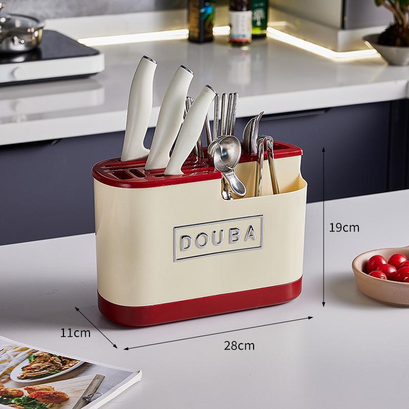 Dopamin Multifunktionaler Küchenmesser- und Schneidebretthalter mit integrierter Aufbewahrung.