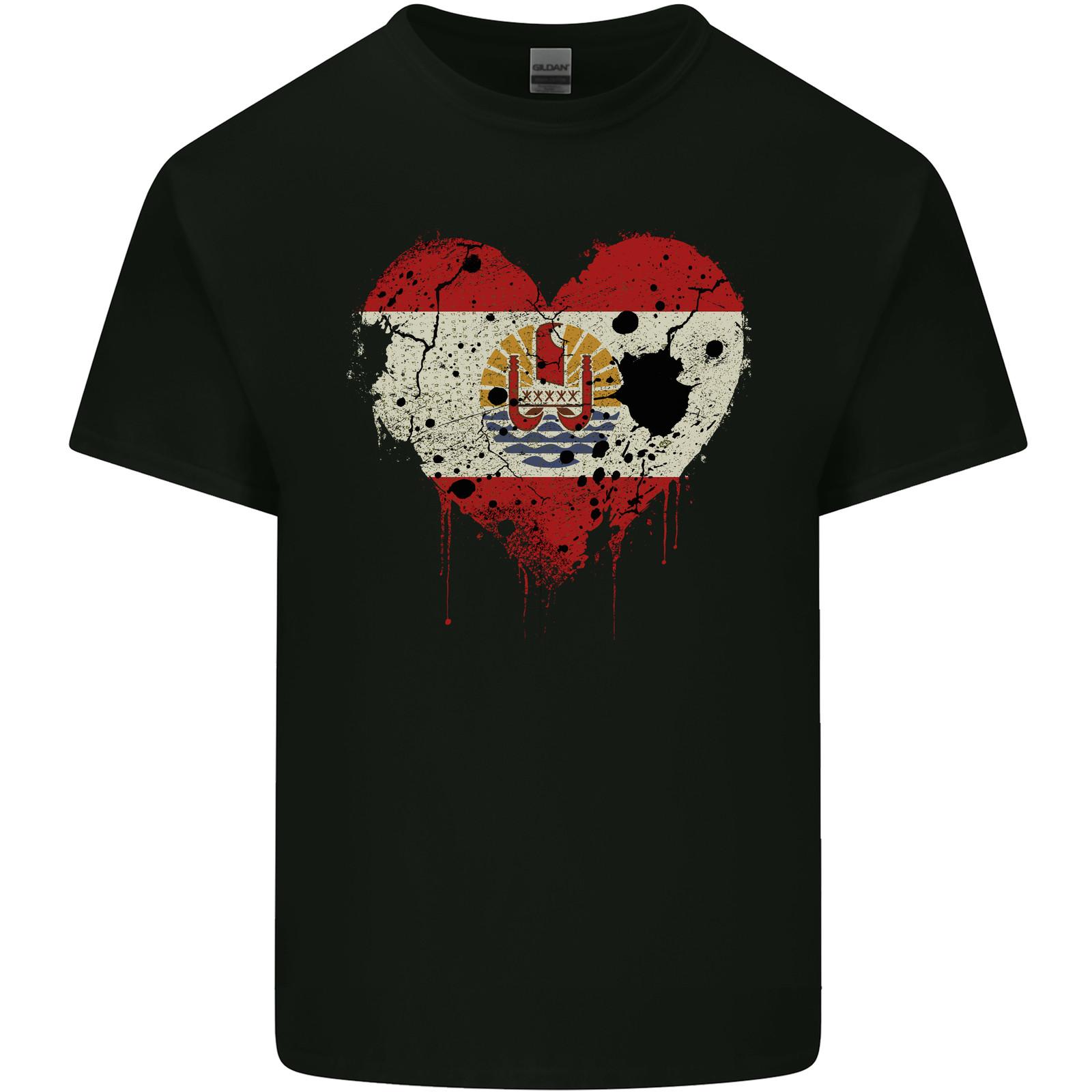 Love Flag French Polynesia Football Mens Light Cotton T-Shirt Mens Womens Tees Top M