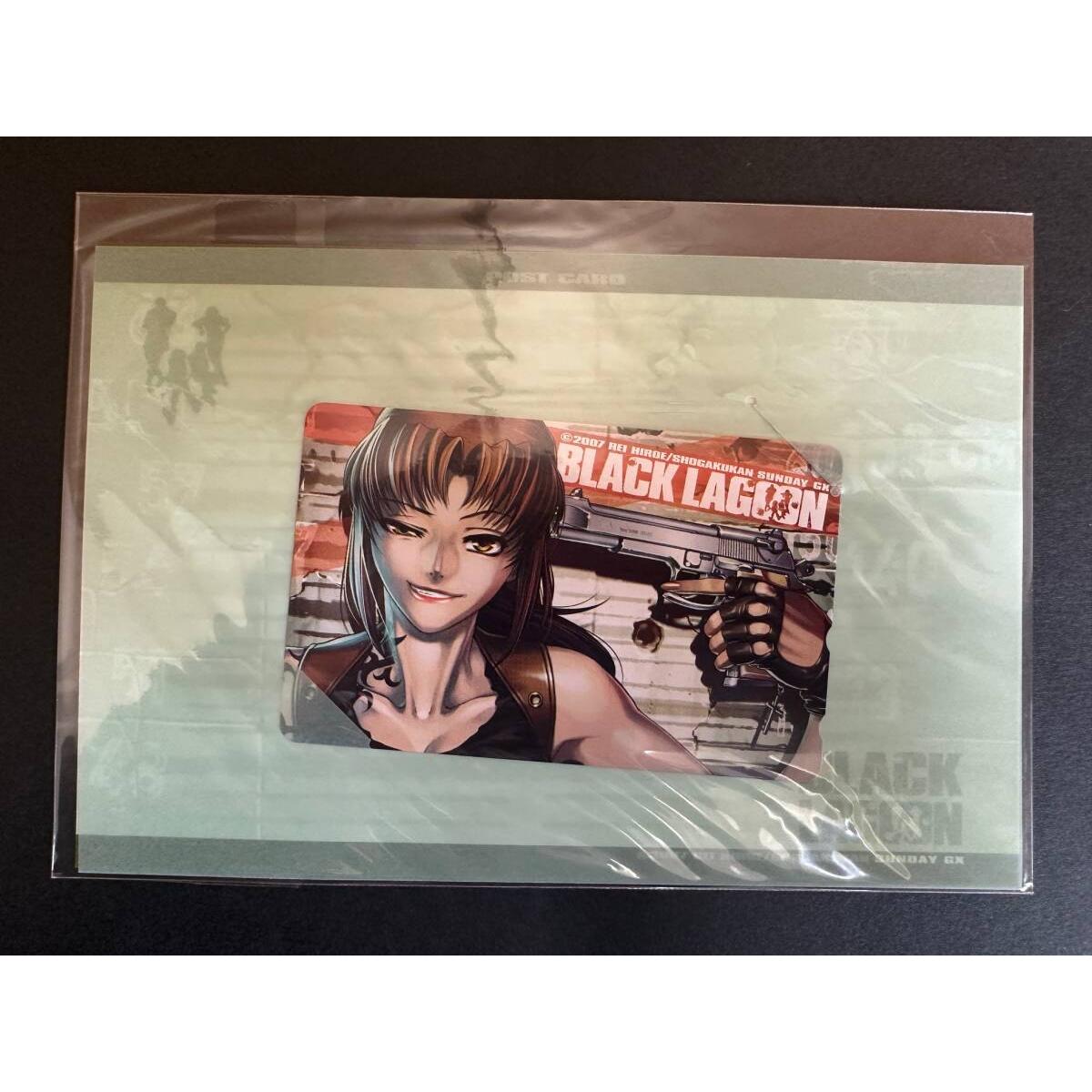 Used [Super rare/With postcard type mount/Unopened] BLACK LAGOON Postcard Telephone Card Levi Rei Hiroe Free Shipping