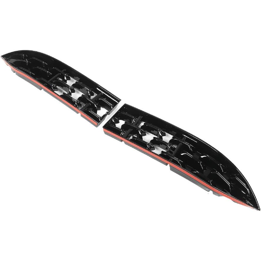 Front Grill Mesh Trim, ABS 2Pcs Front Grille Guard Glossy Black Front Grill Mesh Inserts Trims Replacement for Cx‑5 2022