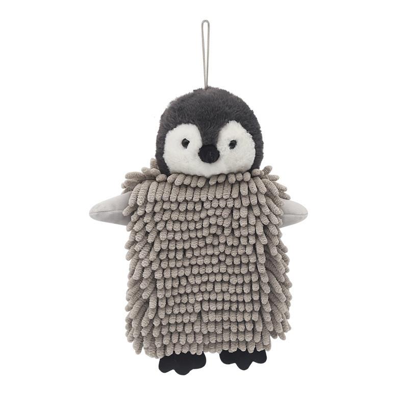 

Penguin Plush Hand Towel With Absorbent Cotton For Kids And Adults Grey B