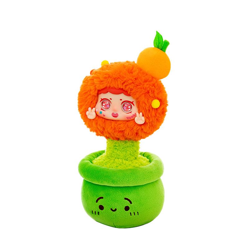 Happy Farm Orange Plush Potted Plant Cherry Desk Pendulum for Girlfriend Birthday Gift Desk Pineapple