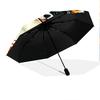 Papillon with Tongue Sticking Out  Pattern, Automatic Folding Umbrella, Portable and Foldable Design, 8 Ribs, a Christmas or Birthday Gift.