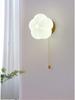 Cream Style Wooden Wall Lamp - Modern Cotton Bedside Lamp for Bedroom, Living Room, Corridor, Balcony