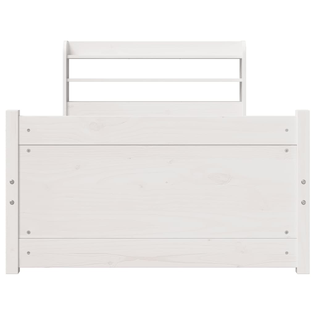 Bed Frame with Headboard Without Mattress White 90x190 Cm